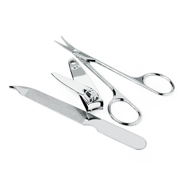 3 Piece Silver Coloured Nail Care Manicure Set - Image 2