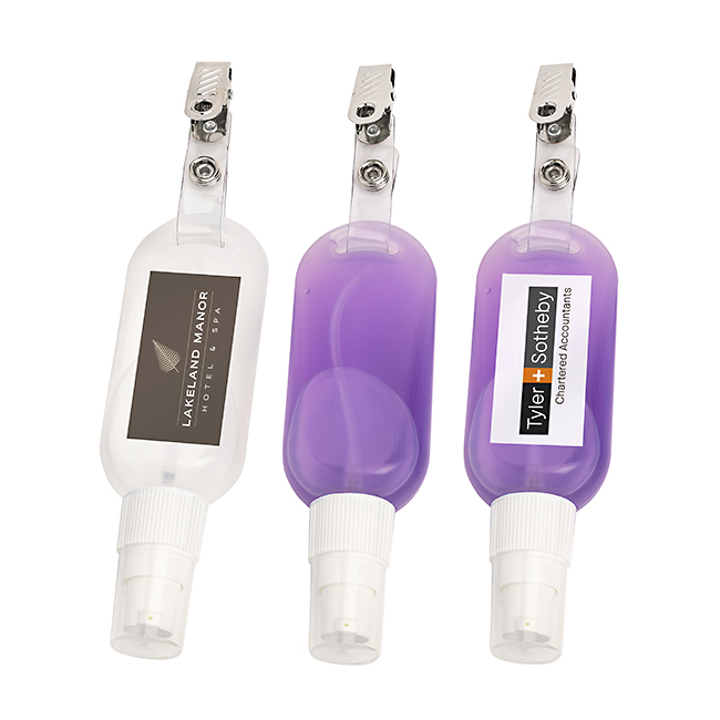 Alcohol Free Antibacterial Refillable Hand Sanitiser on a Clip (50ml) - Image 2